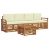 vidaXL Conjunto de sof&aacute;s de exterior 5 uds. Natural y Crema