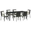 vidaXL Conjunto de Comedor de Jard&iacute;n 7 pcs Negro rat&aacute;n sint&eacute;tico