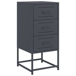 vidaXL Mesita de noche acero gris antracita 36x39x78 cm