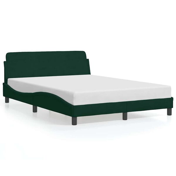 vidaXL Estructura de cama Dover terciopelo verde oscuro 140x200 cm