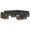 vidaXL Conjunto de sof&aacute;s de jard&iacute;n 14 uds. Gris y Gris Oscuro