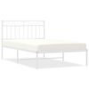 vidaXL Estructura cama sin colch&oacute;n con cabecero metal blanco 100x200cm