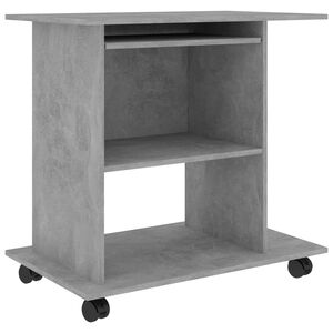 vidaXL Mesa de ordenador madera contrachapada gris hormig&oacute;n 80x50x75cm