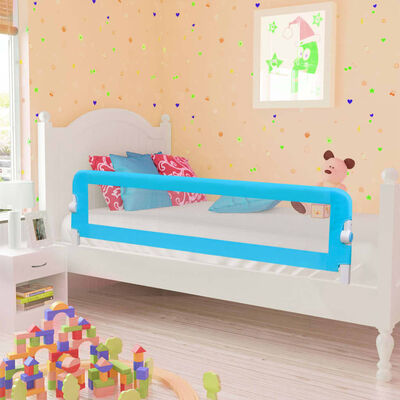vidaXL Barandilla de seguridad cama de niño poliéster azul 120x42 cm