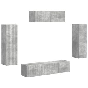 vidaXL Mueble de TV 5 pcs Gris Concreto