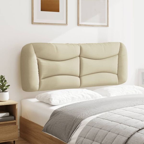 vidaXL Cabecero de cama acolchado Hvar tela crema 140 cm