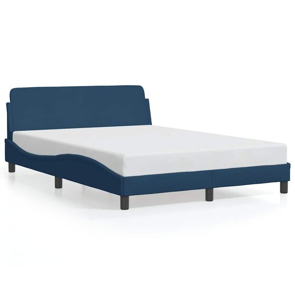 vidaXL Estructura de cama con cabecero Dover tela azul 120x200cm