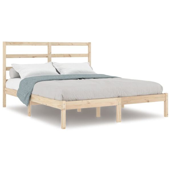 vidaXL Estructura de cama madera maciza 120x190 cm