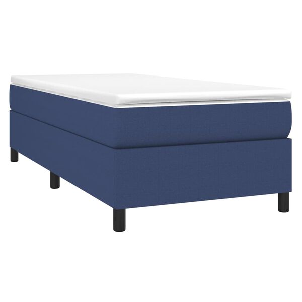 vidaXL Cama box spring con colchón tela azul 100x200 cm