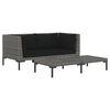 vidaXL Muebles jardín 3 pzas ratán sintético semicircular gris oscuro