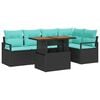 vidaXL Conjunto de Comedor de Jard&iacute;n 6 pcs Negro y Verde Azulado