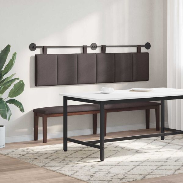 vidaXL Cabecera Colgante Rayado Marr&oacute;n Oscuro 190 x 55 x 5 cm tela