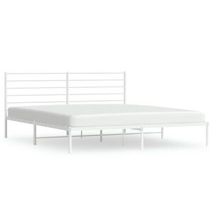 vidaXL Estructura cama sin colch&oacute;n con cabecero metal blanco 180x200cm