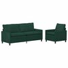 vidaXL Juego de Sof&aacute; 2 uds. Verde oscuro Terciopelo