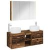vidaXL Juego de muebles de ba&ntilde;o 4 uds. Madera envejecida