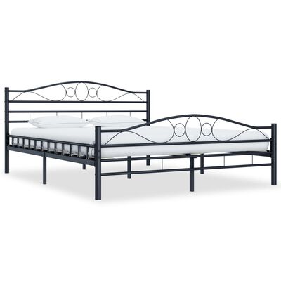 vidaXL Estructura de cama de acero negro 200x200 cm