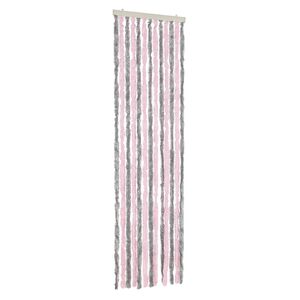 vidaXL Cortina antimoscas chenilla gris plateado y rosa 56x200 cm
