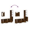 vidaXL Set de muebles ba&ntilde;o 4 pzas madera contrachapada roble ahumado