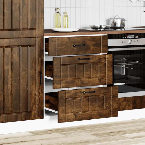 vidaXL Mueble bajo de cocina Lucca roble ahumado