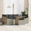 vidaXL Conjunto de sof&aacute; de jard&iacute;n 7 pcs Gris Claro Polirat&aacute;n