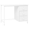 vidaXL Escritorio industrial con cajones acero blanco 105x52x75 cm
