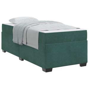 vidaXL Estructura de cama con colch&oacute;n Verde oscuro 80 x 200 cm tela