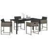 vidaXL Conjunto de Comedor de Jard&iacute;n 5 pcs Gris rat&aacute;n sint&eacute;tico
