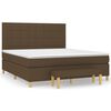 vidaXL Cama box spring con colch&oacute;n tela marr&oacute;n oscuro 160x200 cm