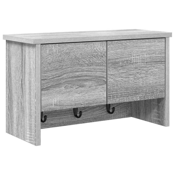 vidaXL Perchero de pared con estante Gris Sonoma 50 x 20 x 30 cm