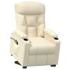 vidaXL Sillón de masaje elevable tela color crema