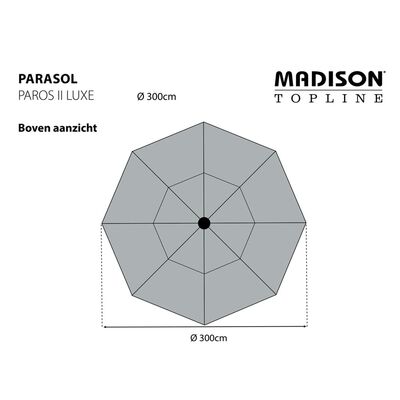 Madison Sombrilla Paros II Luxe gris claro 300 cm