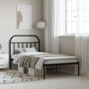 vidaXL Estructura cama sin colch&oacute;n con cabecero metal negro 107x203 cm