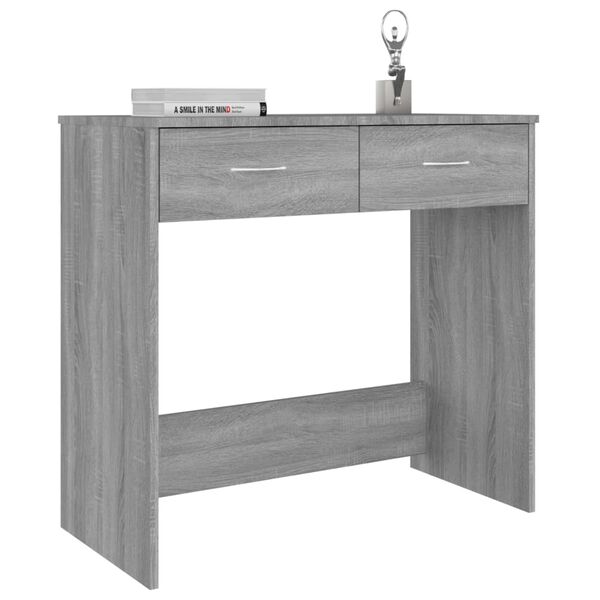 vidaXL Escritorio de madera contrachapada gris Sonoma 80x40x75 cm