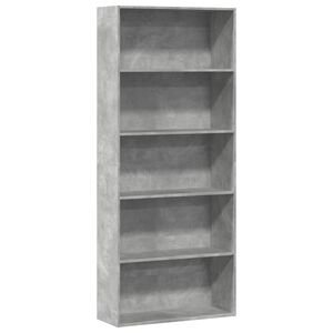 vidaXL Estanter&iacute;a madera ingenier&iacute;a gris hormig&oacute;n 80x30x189cm