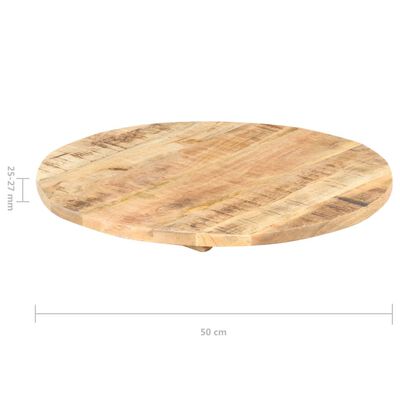 vidaXL Superficie de mesa redonda madera maciza de mango 25-27 mm 50cm
