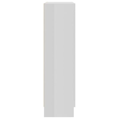 vidaXL Vitrina de madera contrachapada blanco brillo 82,5x30,5x115 cm