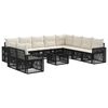 vidaXL Conjunto de sof&aacute;s de jard&iacute;n 11 uds. Negro y Blanco Crema