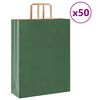 vidaXL Bolsas de papel con asas 50 uds verde 32x12x42 cm