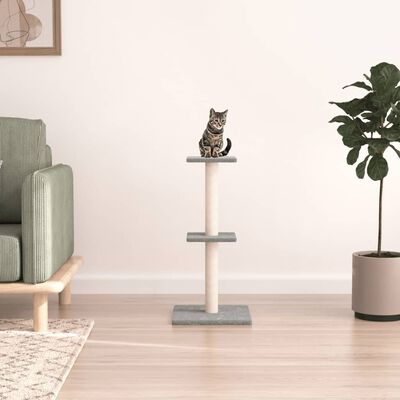 vidaXL Rascador para gatos con postes de sisal gris claro 73 cm