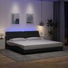 vidaXL Estructura de cama con LED sin colch&oacute;n gris oscuro 200x200 cm