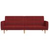 vidaXL Sof&aacute; cama de 2 plazas con reposapi&eacute;s tela rojo tinto