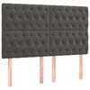 vidaXL Cama box spring colch&oacute;n y LED terciopelo gris oscuro 180x200 cm