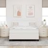 vidaXL Cama tipo Box Spring Manual Crema y Blanco 203 x 144 x 88 cm