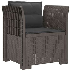 vidaXL Sill&oacute;n Individual con Cojines Apariencia de Ratan PP Gris Claro