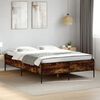vidaXL Estructura cama madera ingenier&iacute;a metal roble ahumado 160x200cm