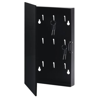 vidaXL Caja de llaves con tablero magnético negro 35x20x5,5 cm