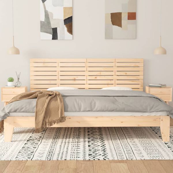 vidaXL Cabecero de cama de pared madera maciza de pino 166x3x63 cm
