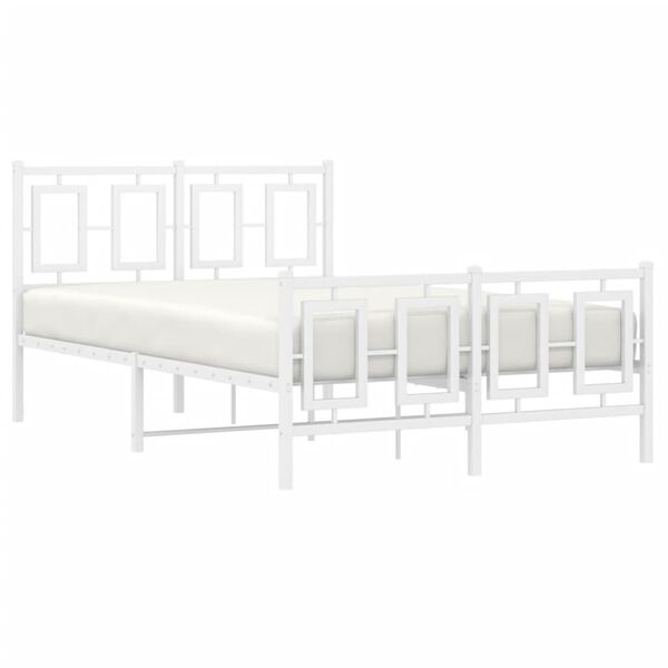 vidaXL Estructura cama sin colchón con estribo metal blanco 120x200 cm