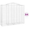 vidaXL Cestas de gaviones 4 uds forma de arco hierro 200x50x160/180 cm