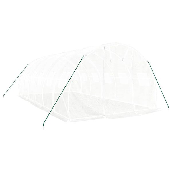 vidaXL Invernadero con estructura de acero blanco 18 m² 6x3x2 m